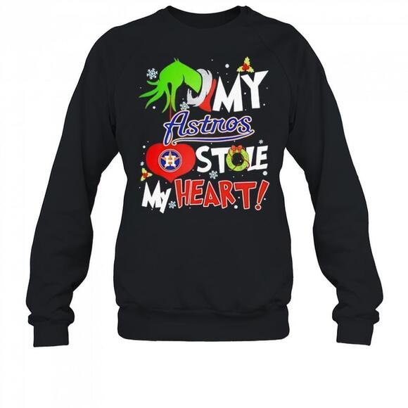 Memoriesrus E Other - Grinch Hand My Houston Astros Stole My Heart Funny Baseball Sweatshirt